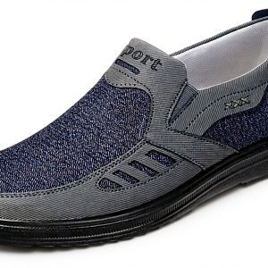 Dinglong Scarpe casual Uomo antiscivolo senza lacci Grigio