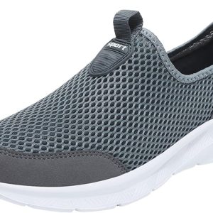 Dinglong Scarpe da trekking uomo grigio traspiranti leggere-0