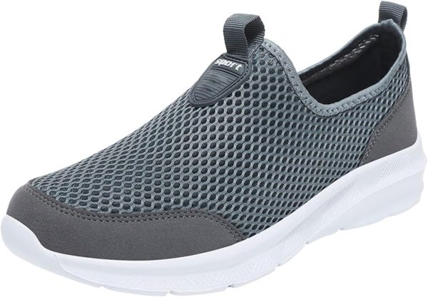 Dinglong Scarpe da trekking uomo grigio traspiranti leggere-0