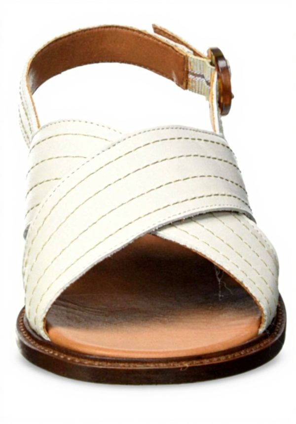 Sandali Bensimon Donna Pelle Avorio Tacco Piatto