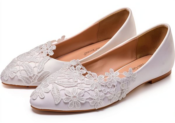 Scarpe basse pizzo donna Healvian eleganti sposa casual