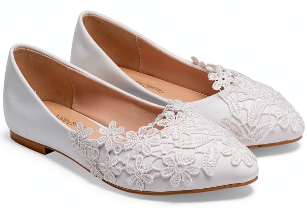 BESPORTBLE Scarpe Sposa Bianche Pizzo Lacci Eleganti Donna