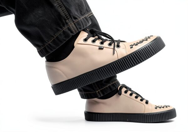 TUK Sneakers Creeper Pelle Suola Nervata Unisex Adulto-1